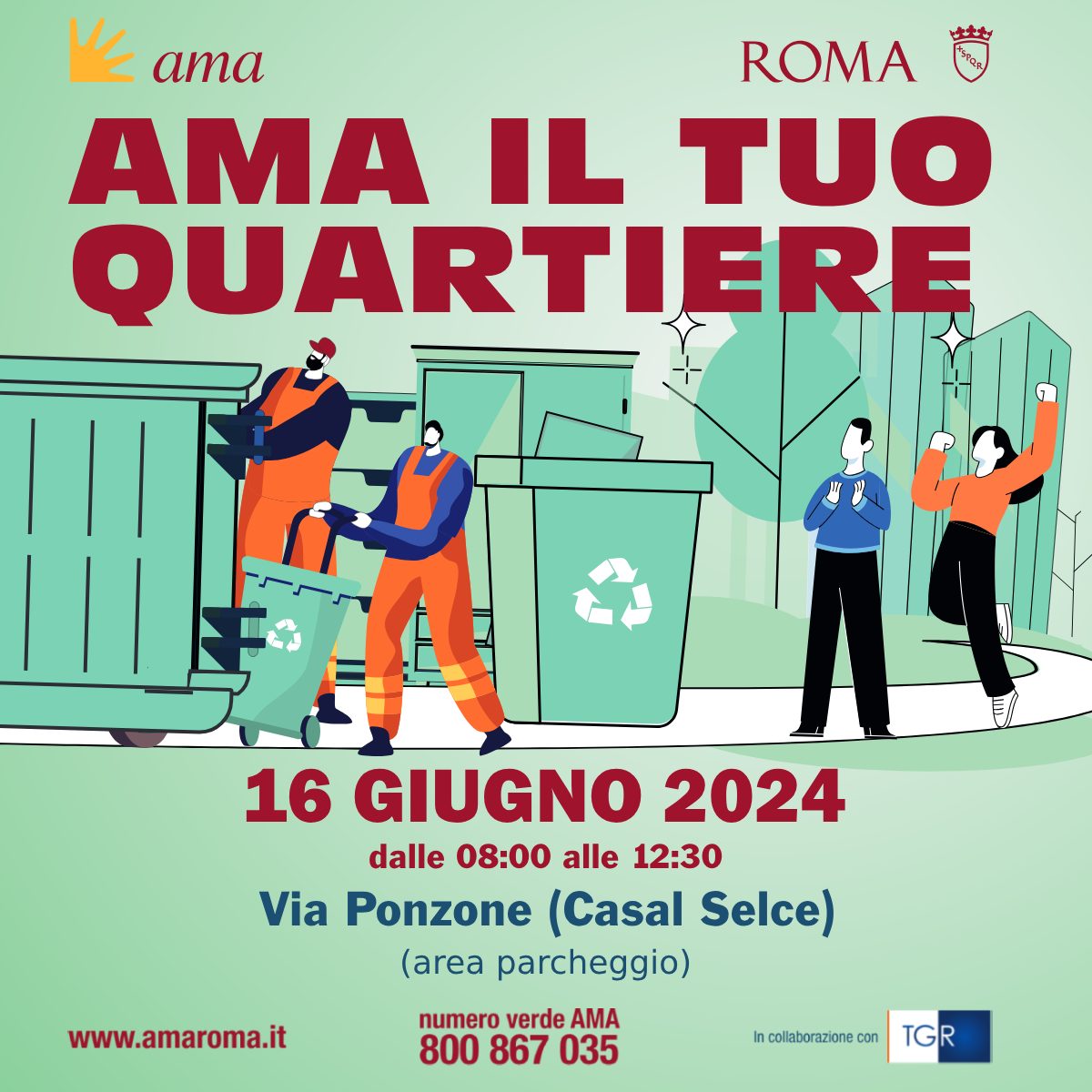 "Ama il tuo il tuo quartiere", la raccolta dei rifiuti ingombranti a Casal Selce il 16 Giugno