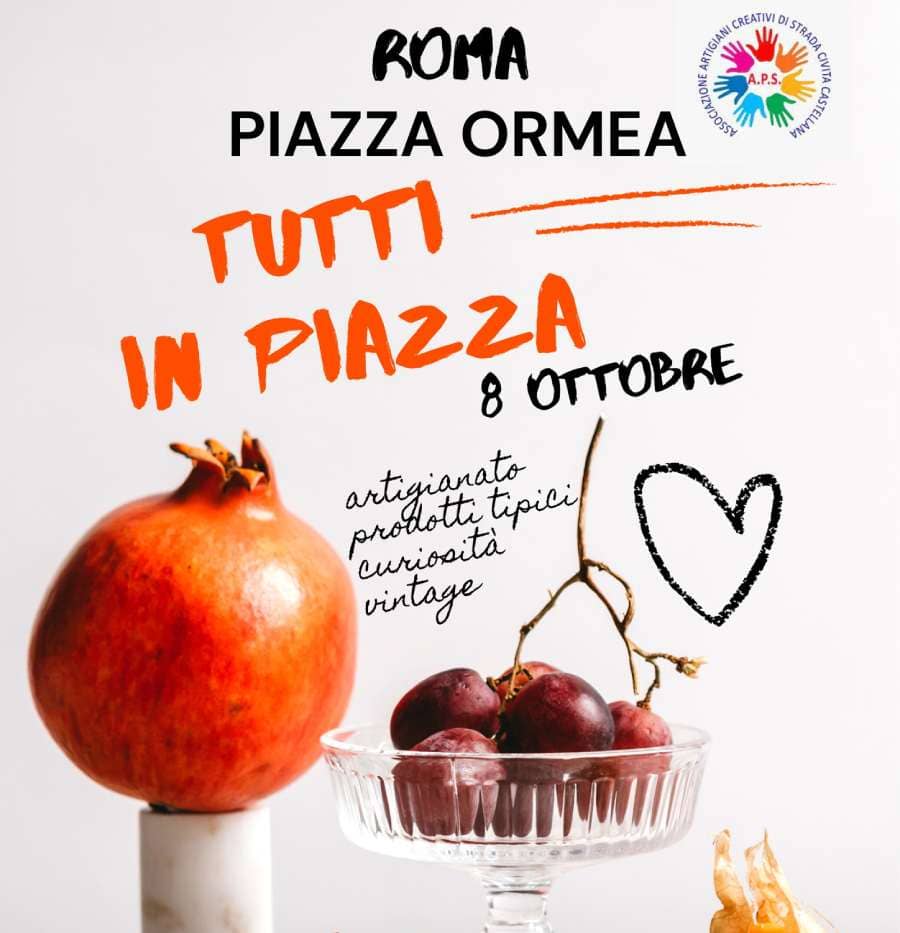 Tutti in piazza, il mercatino dell'artigianato a Piazza Ormea l'8 Ottobre